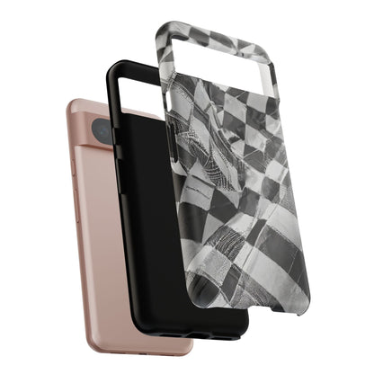 Abstract Checker Print Tough Phone Case