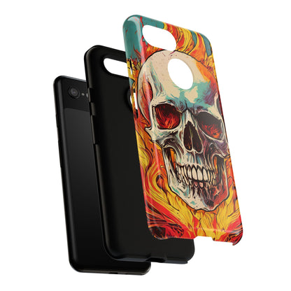 Flaming Skull Tough Phone Case