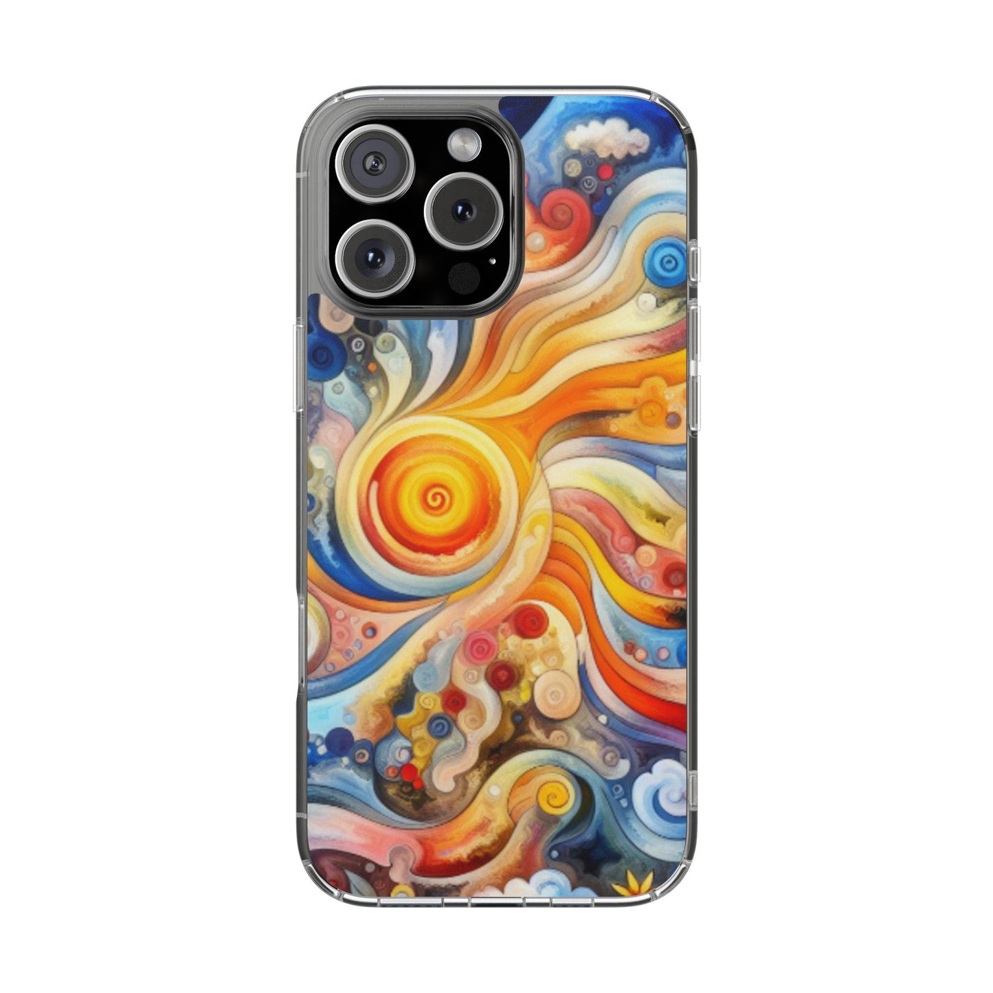 Colorful Abstract Swirl Clear Phone Case