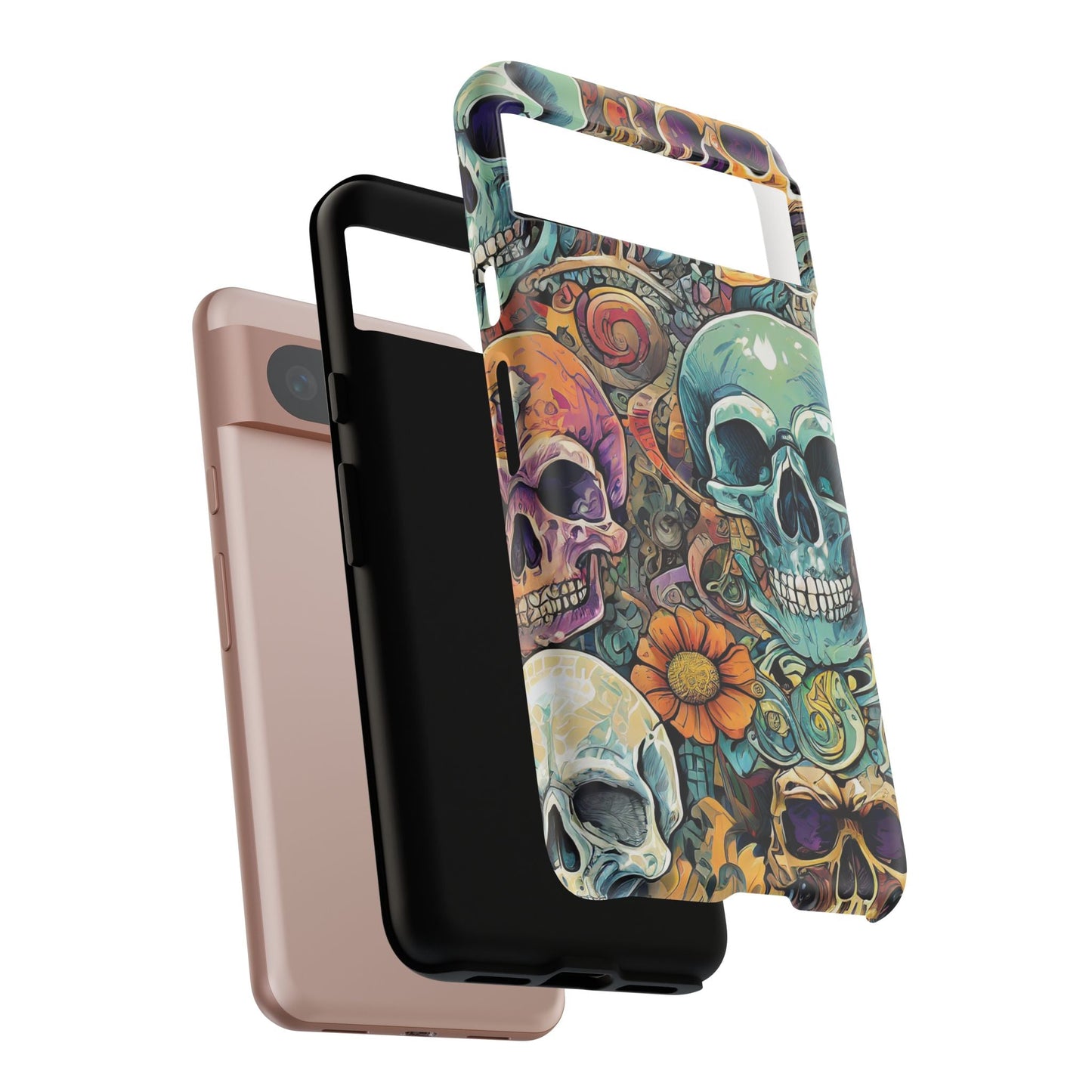 Artistic Skull Collage Tough Phone Case