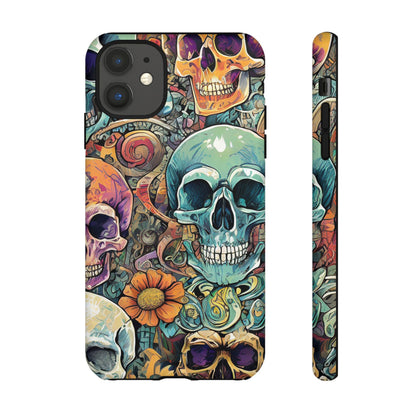 Artistic Skull Collage Tough Phone Case