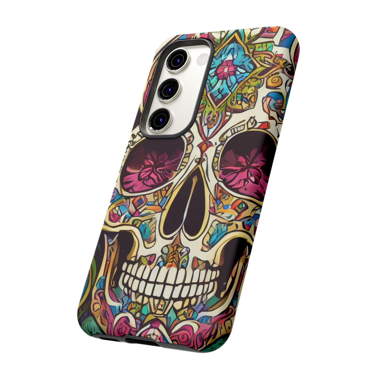Colorful Sugar Skull Tough Phone Case
