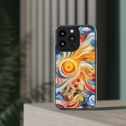 Colorful Abstract Swirl Clear Phone Case