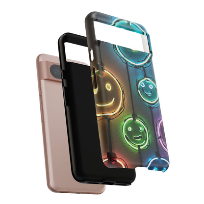 Colorful Neon Smiley Face Phone Case - Tough & Stylish Protection