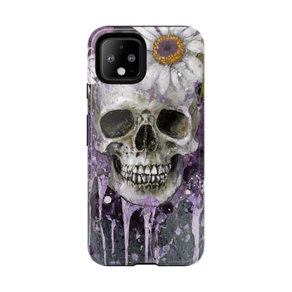 Plum Skull and Daisy Tough Phone Case