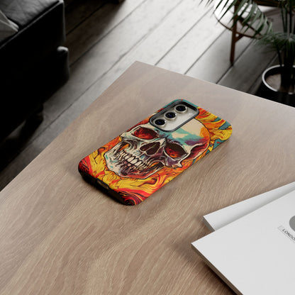 Flaming Skull Tough Phone Case