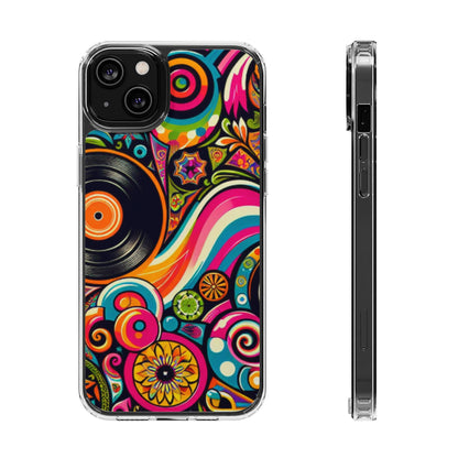 Colorful Vinyl Record Clear Phone Case