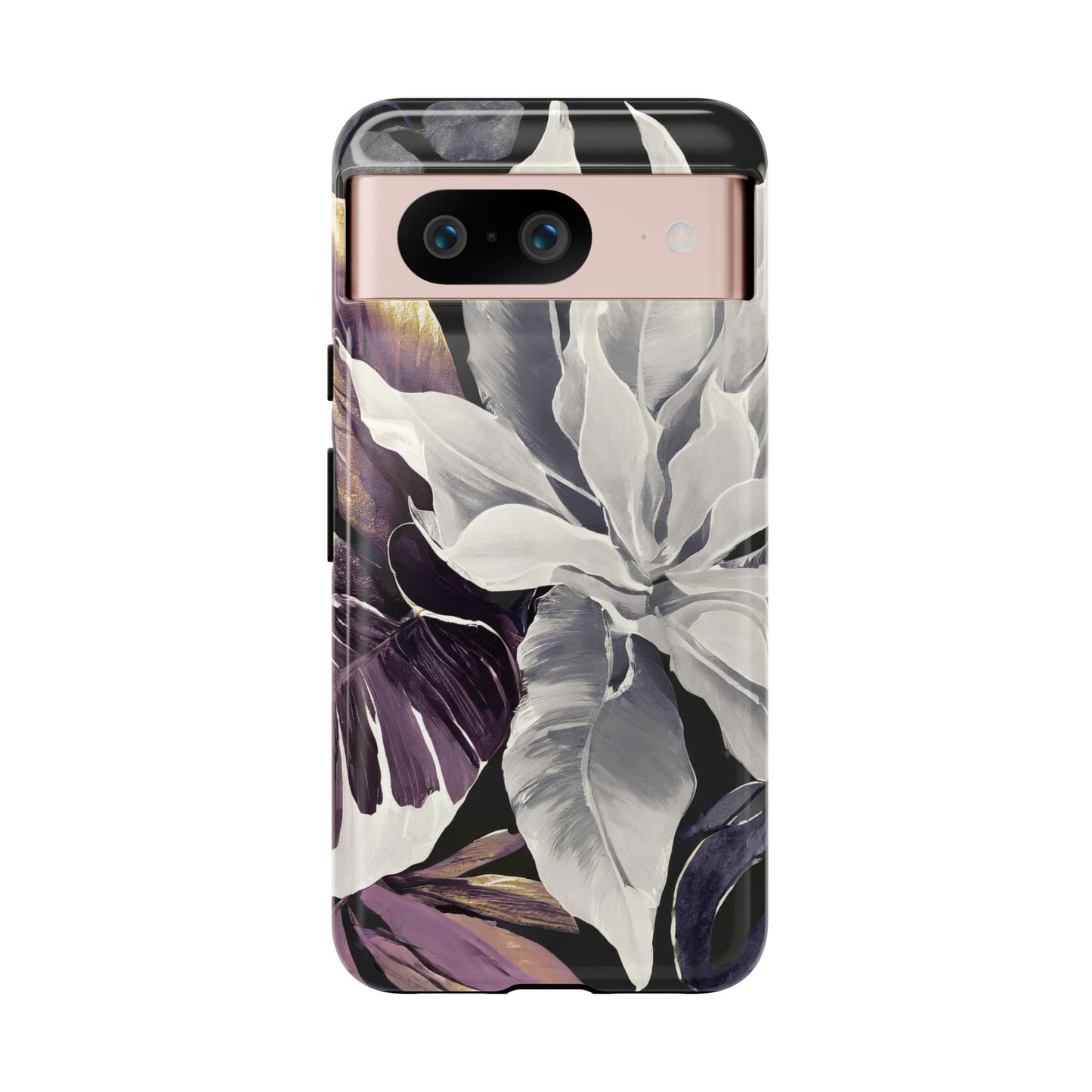 White & Plum Floral Tough Phone Case