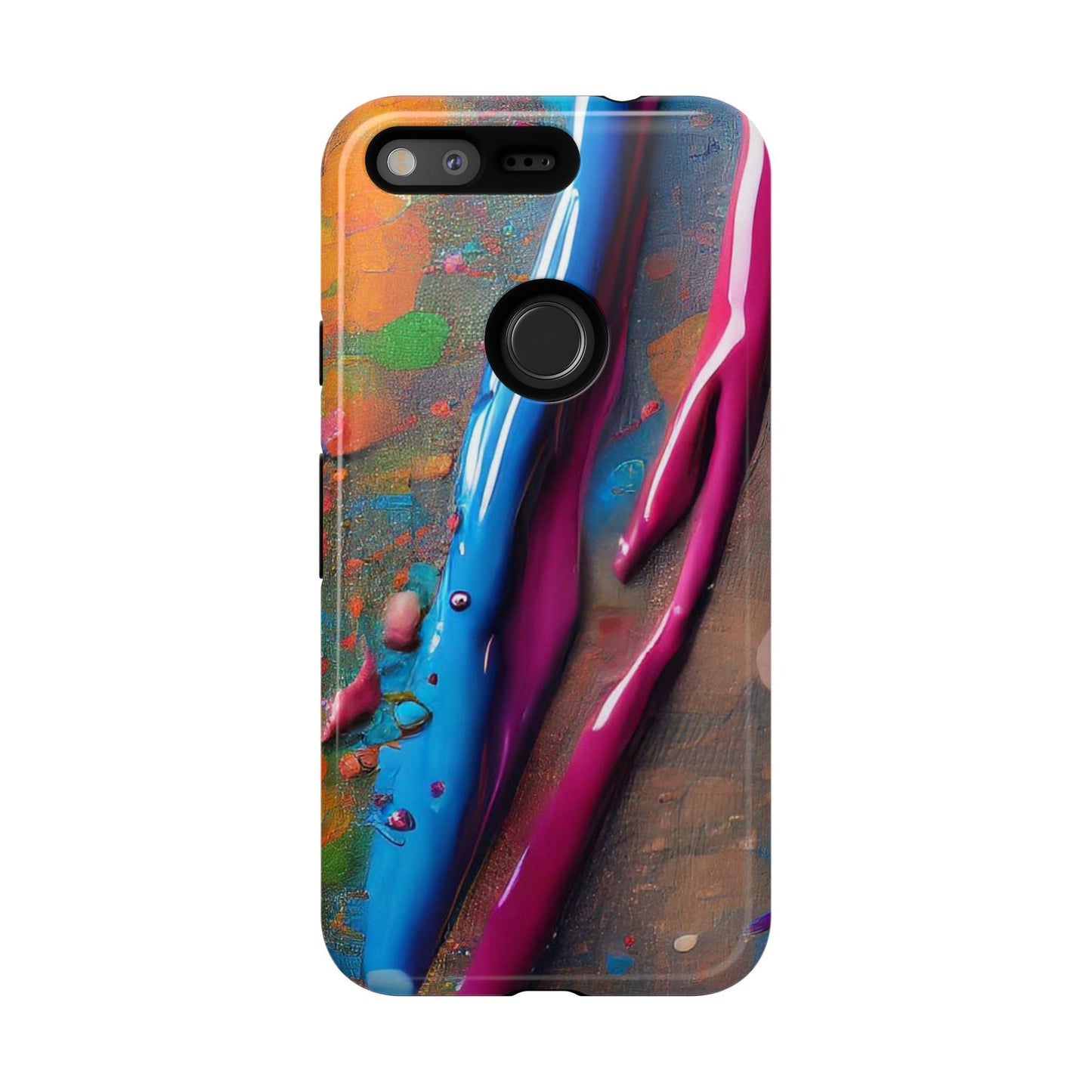 Colorful Artistic Paint Splatter Tough Phone Case