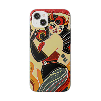 Red & Black Female Devil Flexi Phone Case