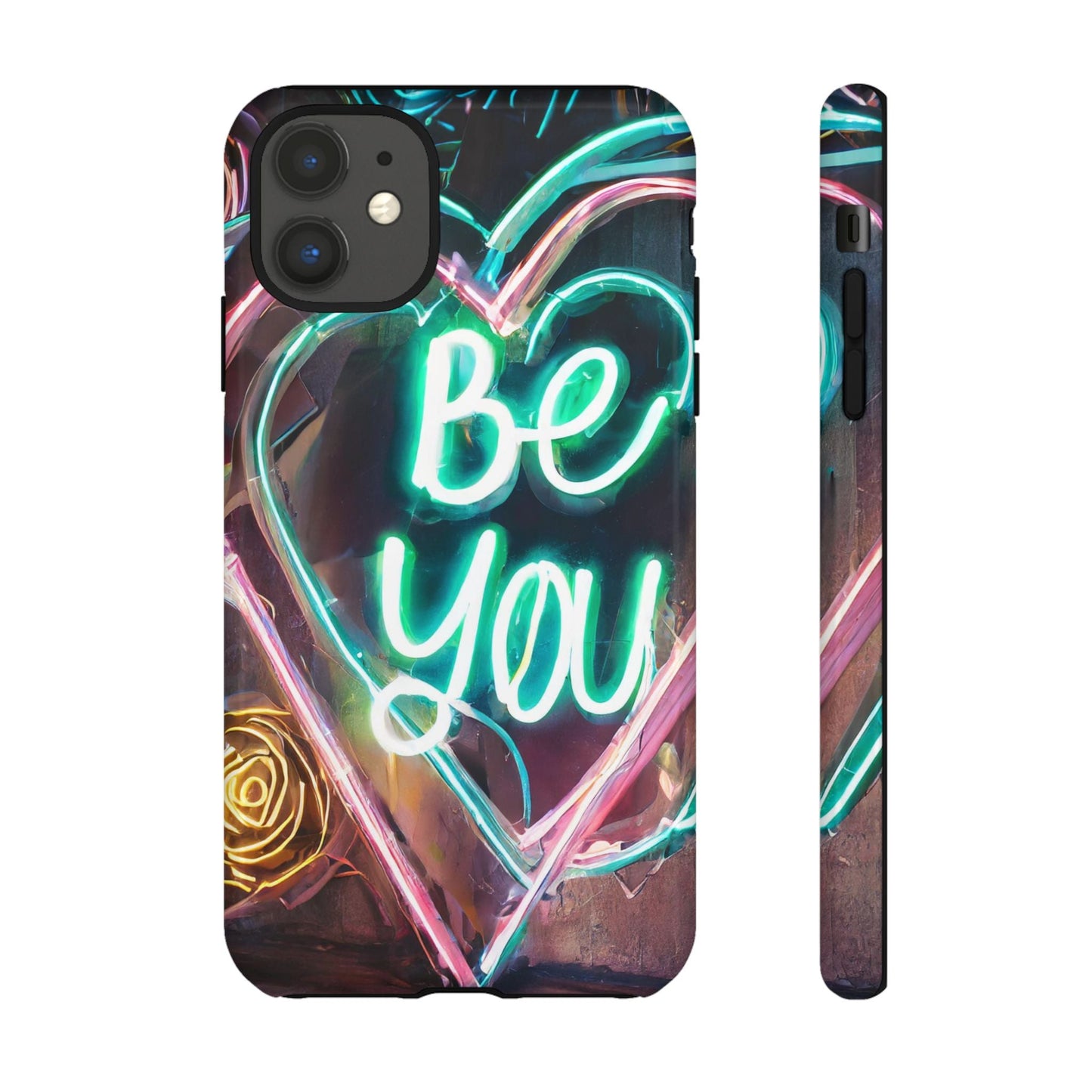 Be You Colorful Neon Heart Tough Phone Case
