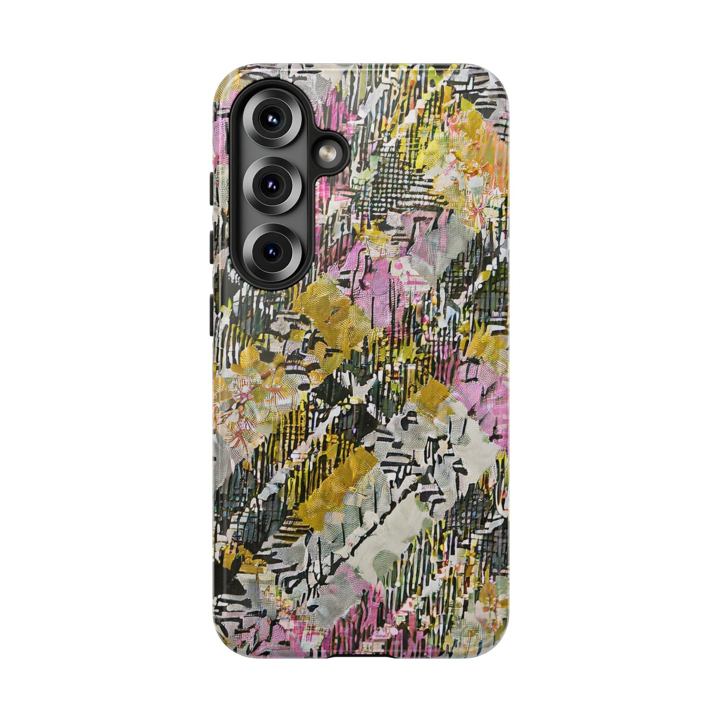 Purple Plaid Floral Artistic Tough Phone Case