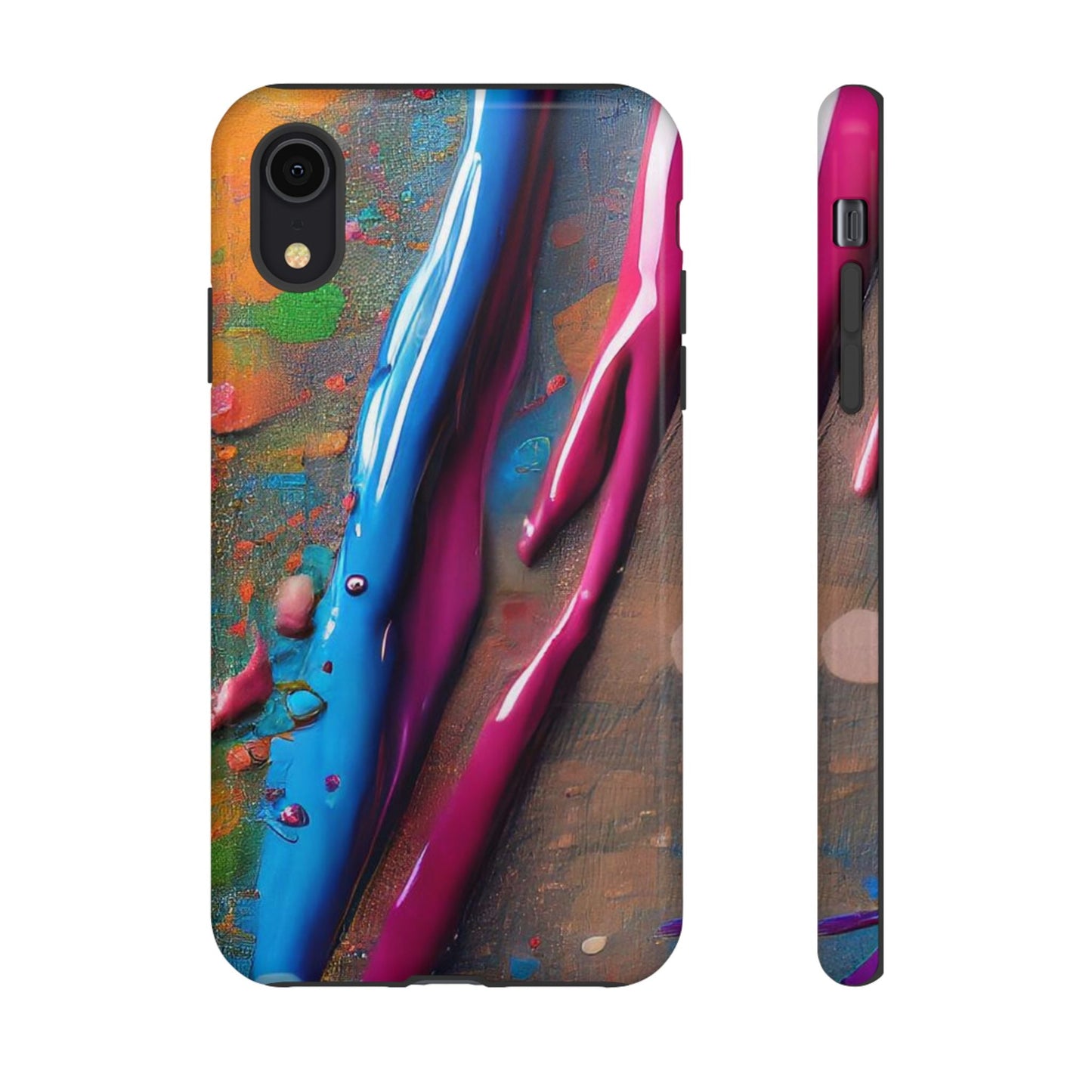 Colorful Artistic Paint Splatter Tough Phone Case