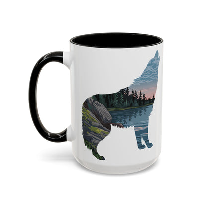 Isle Royal National Park Accent Coffee Mug 11oz 15oz Wolf