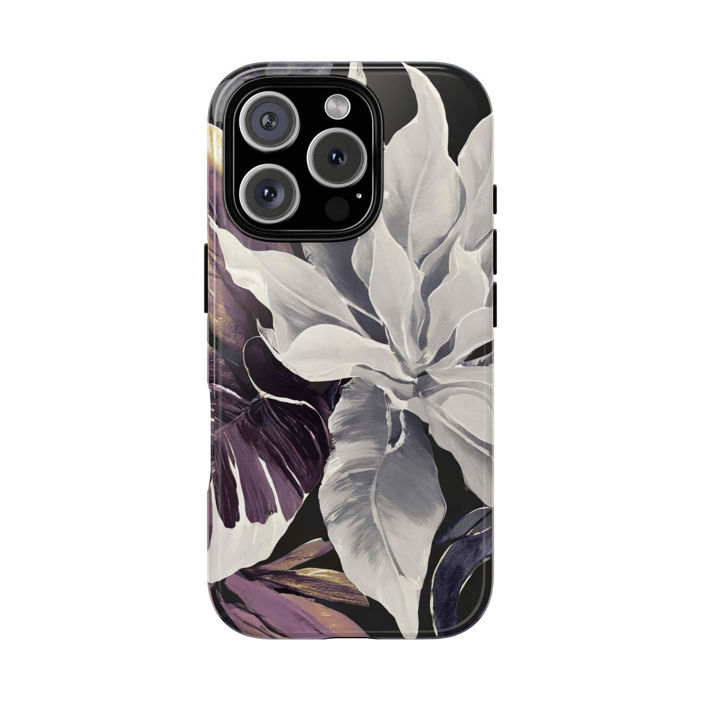 White & Plum Floral Tough Phone Case