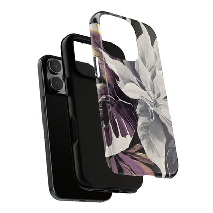 White & Plum Floral Tough Phone Case
