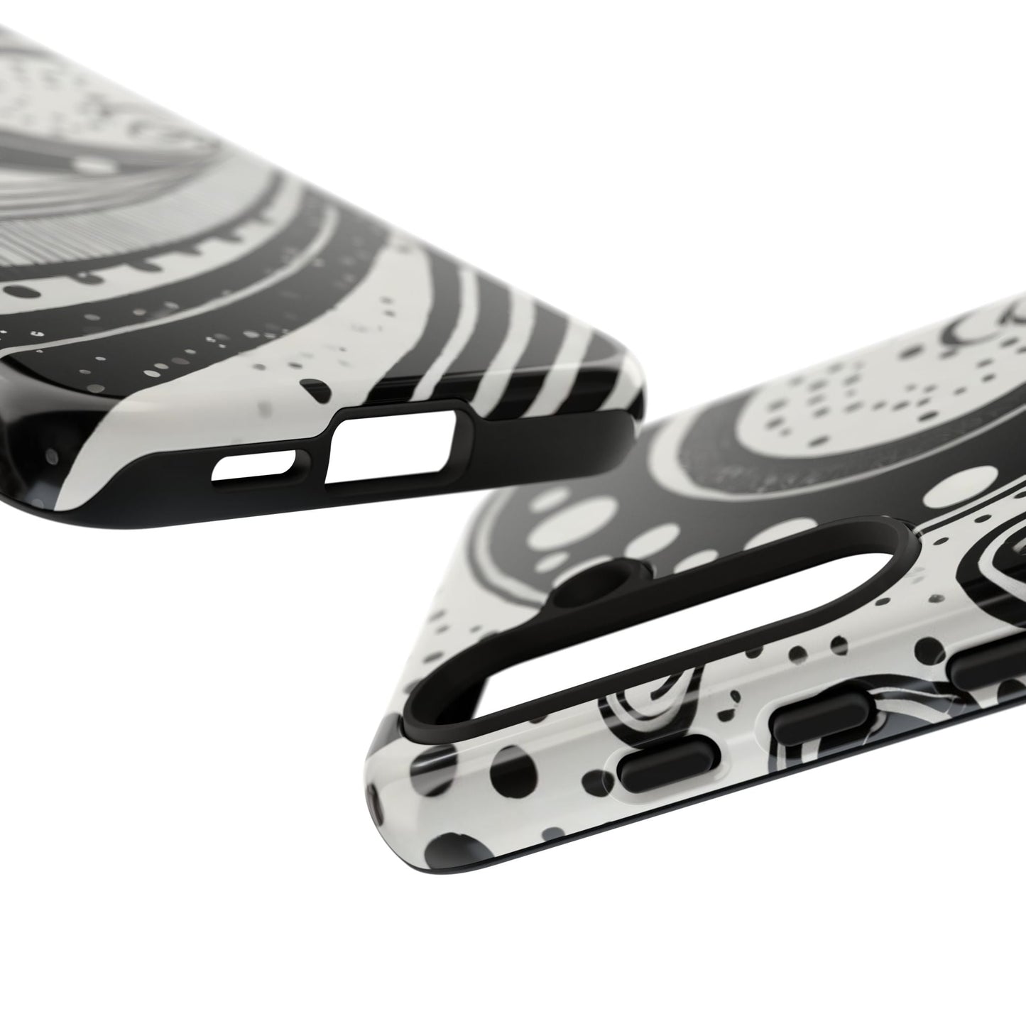 Artistic Black & White Swirl Tough Phone Case