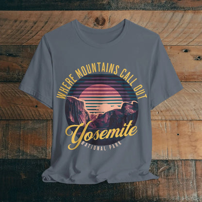 Yosemite National Park Unisex T-Shirt California Retro Mountains Call Out