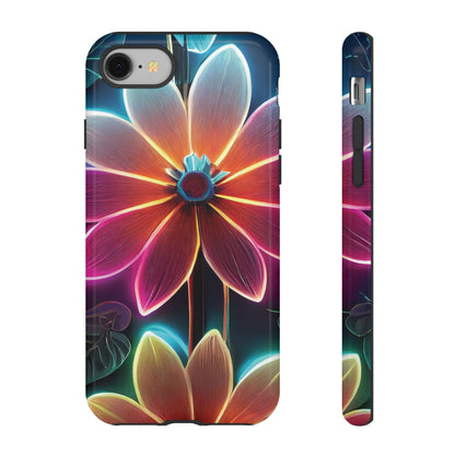 Vibrant Neon Flowers Tough Phone Case