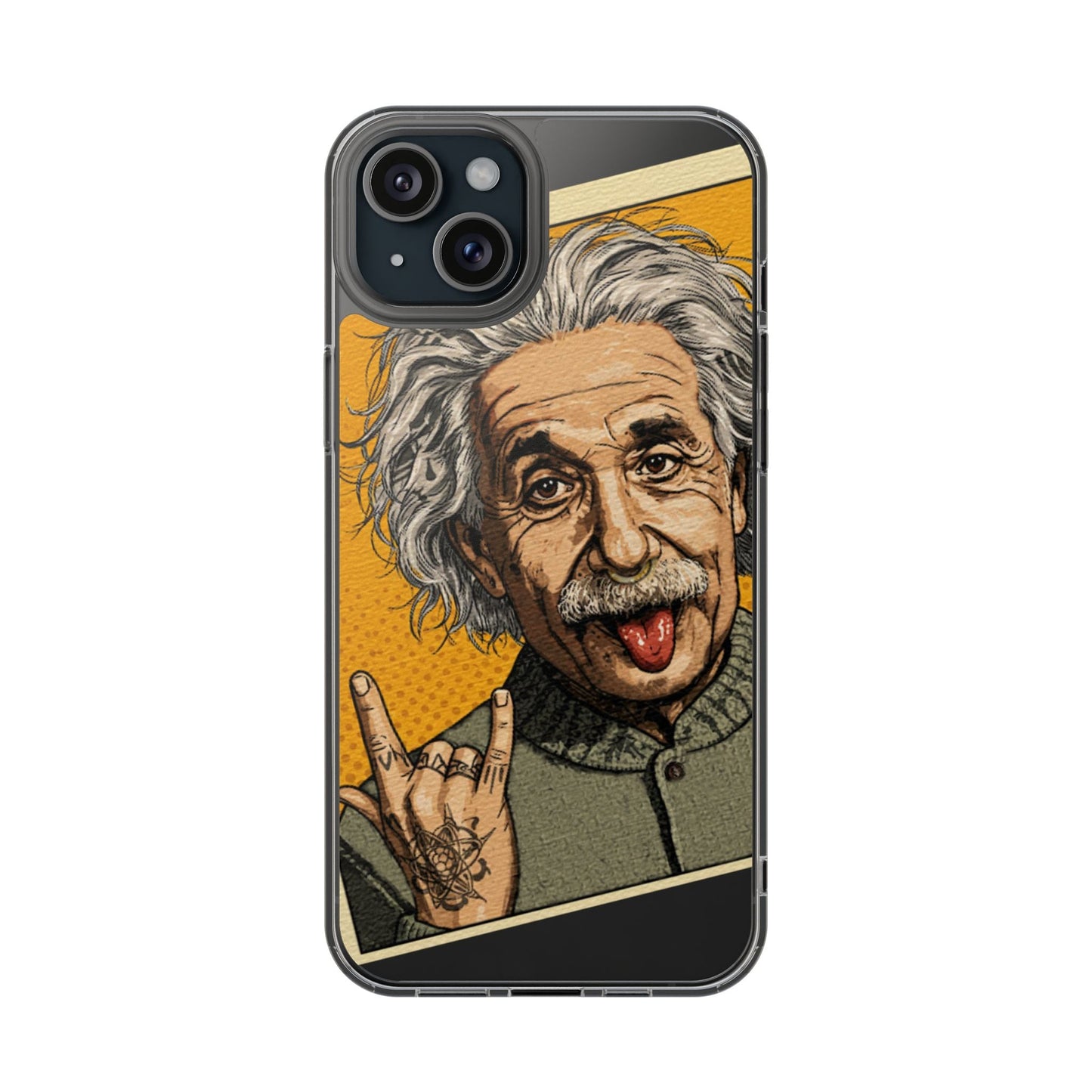 Edgy Einstein Clear Phone Cases