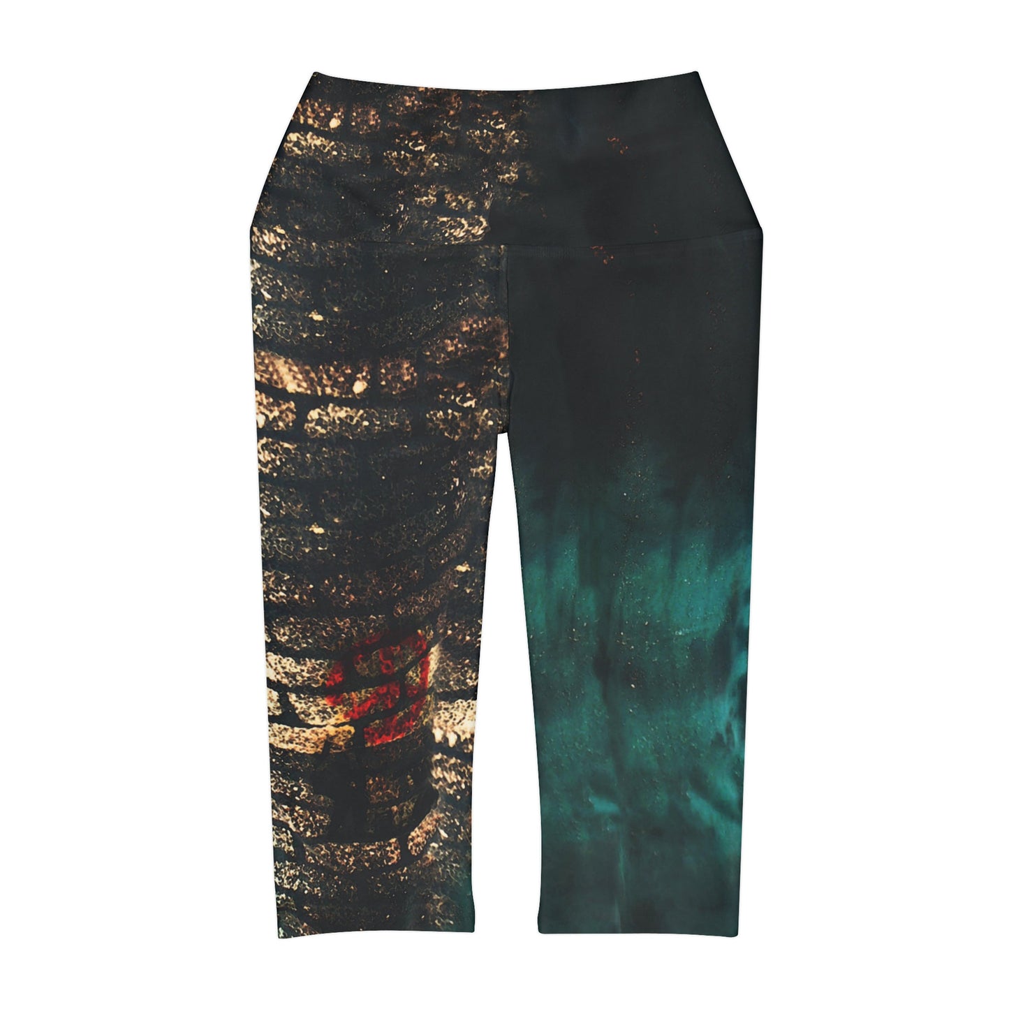 Army Girl Water Brush Capri Leggings