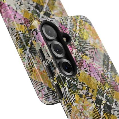 Purple Plaid Floral Artistic Tough Phone Case