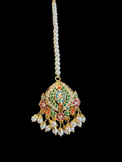 SAT111 Anya jadau 5 layered / satlada in Navratan ( READY TO SHIP )