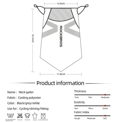 ROCKBROS Cooling Neck Gaiter with Ear Loops – Breathable Summer Face Cover for Cycling Fishing