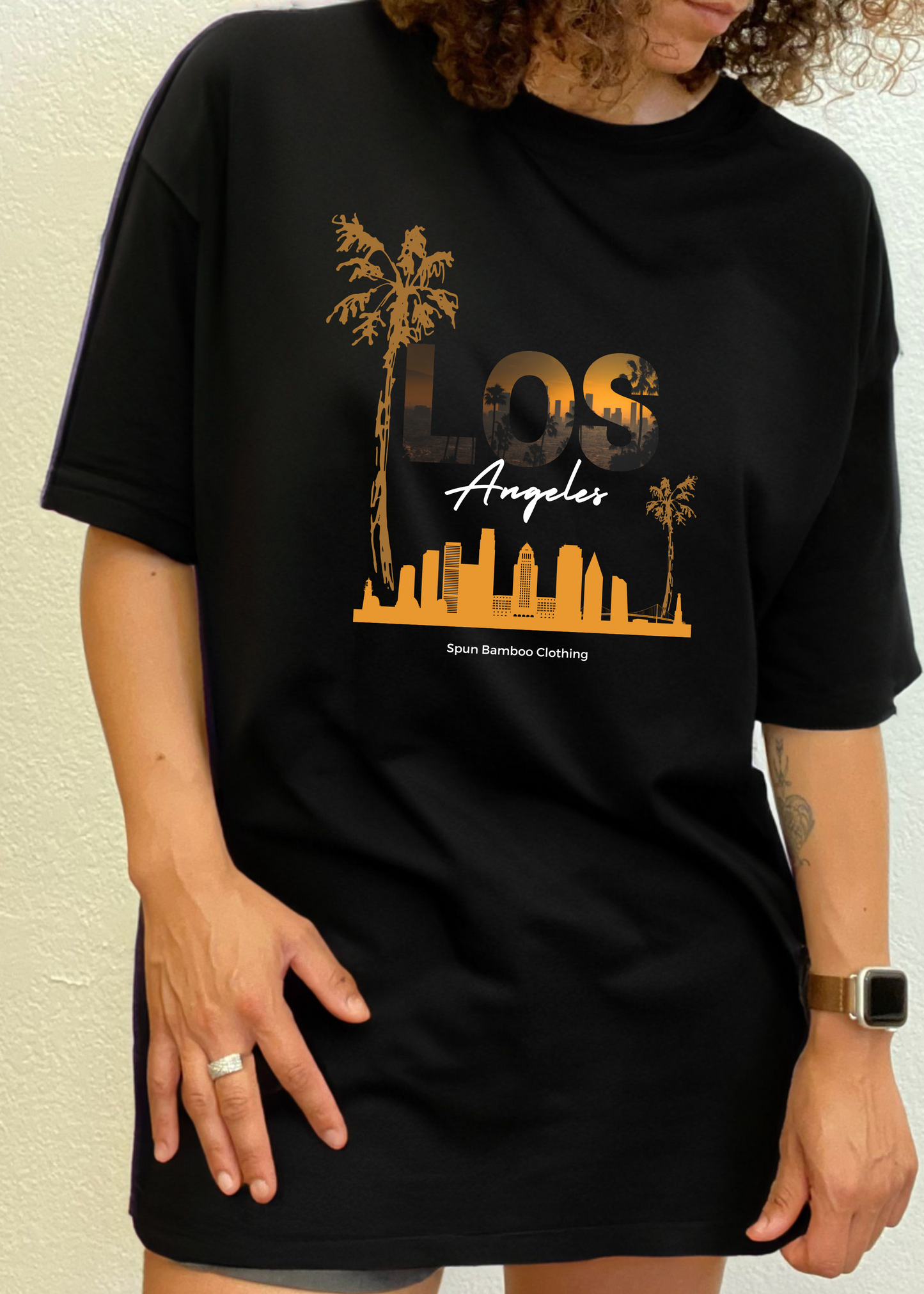 Los Angeles Unisex Bamboo Viscose/Organic Cotton Short Sleeve Graphic T-Shirt