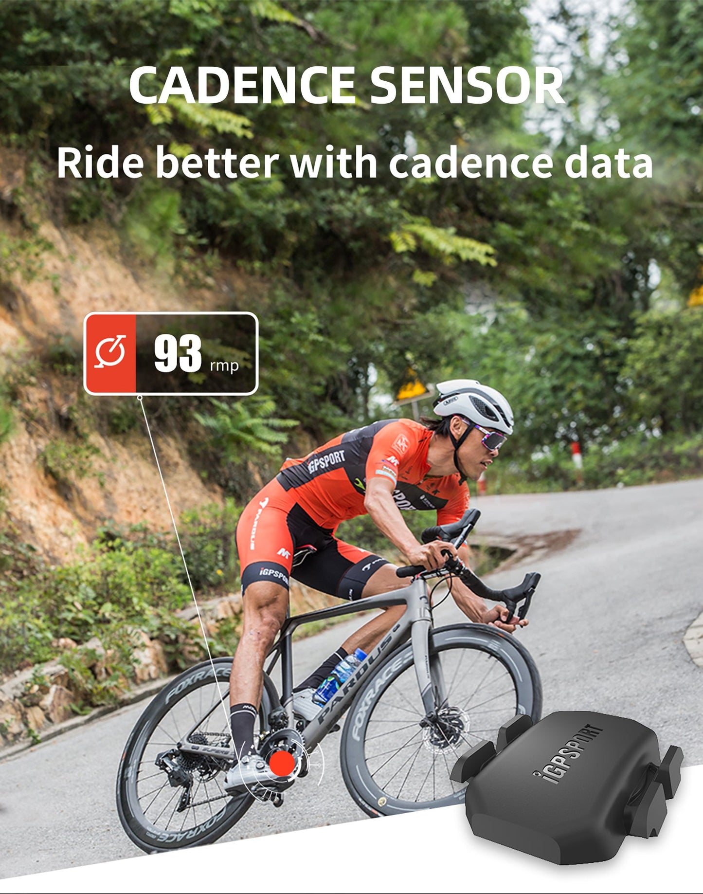 iGPSPORT Bike Speed & Cadence Sensor ANT+ Bluetooth 5.0 IPX7 Waterproof