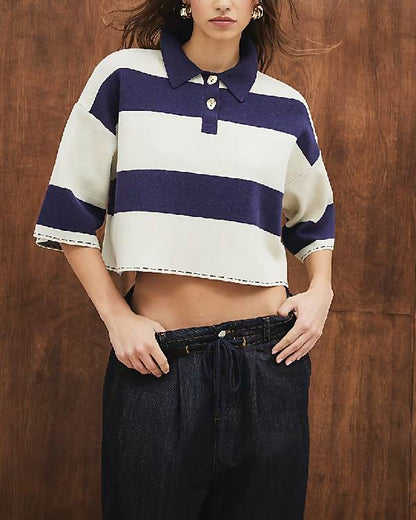 Emmerdale Sarah Striped Polo Shirt