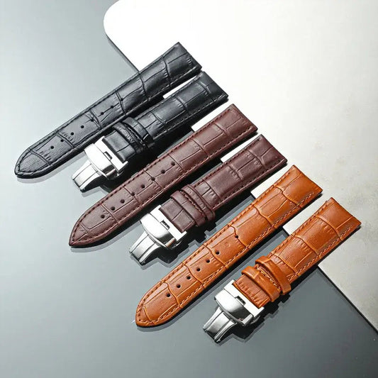 Suunto Race, Vertical & 9 Peak Croc-Pattern Leather Butterfly Band