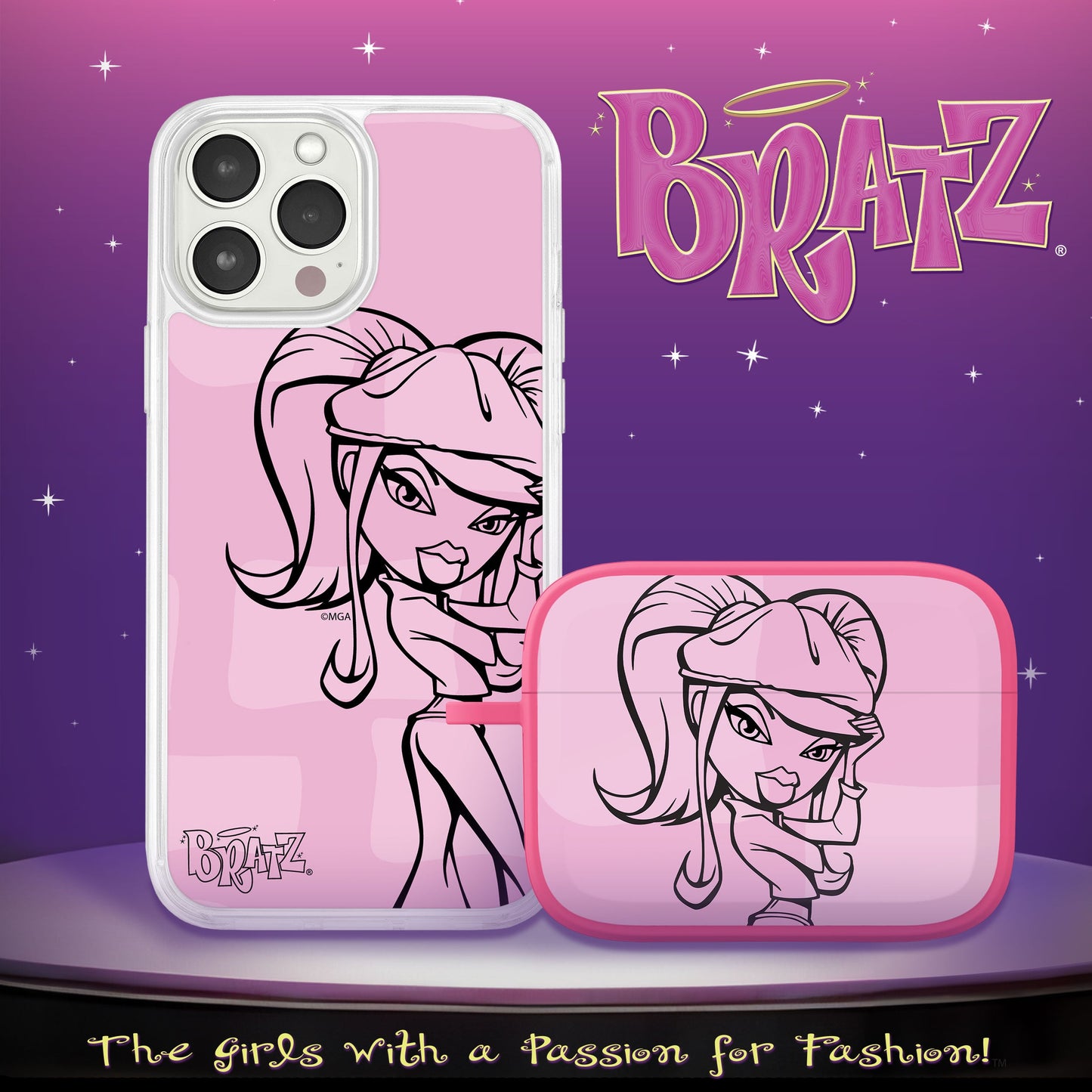 Bratz® Passion For Fashion HD Apple iPhone 14 Mag-Safe Phone Case and AirPods Pro Combo Package