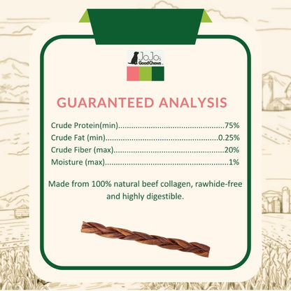 Braided Collagen Stick Dog Treats for Joint Health - 12-Inch Standard (4-Pack)