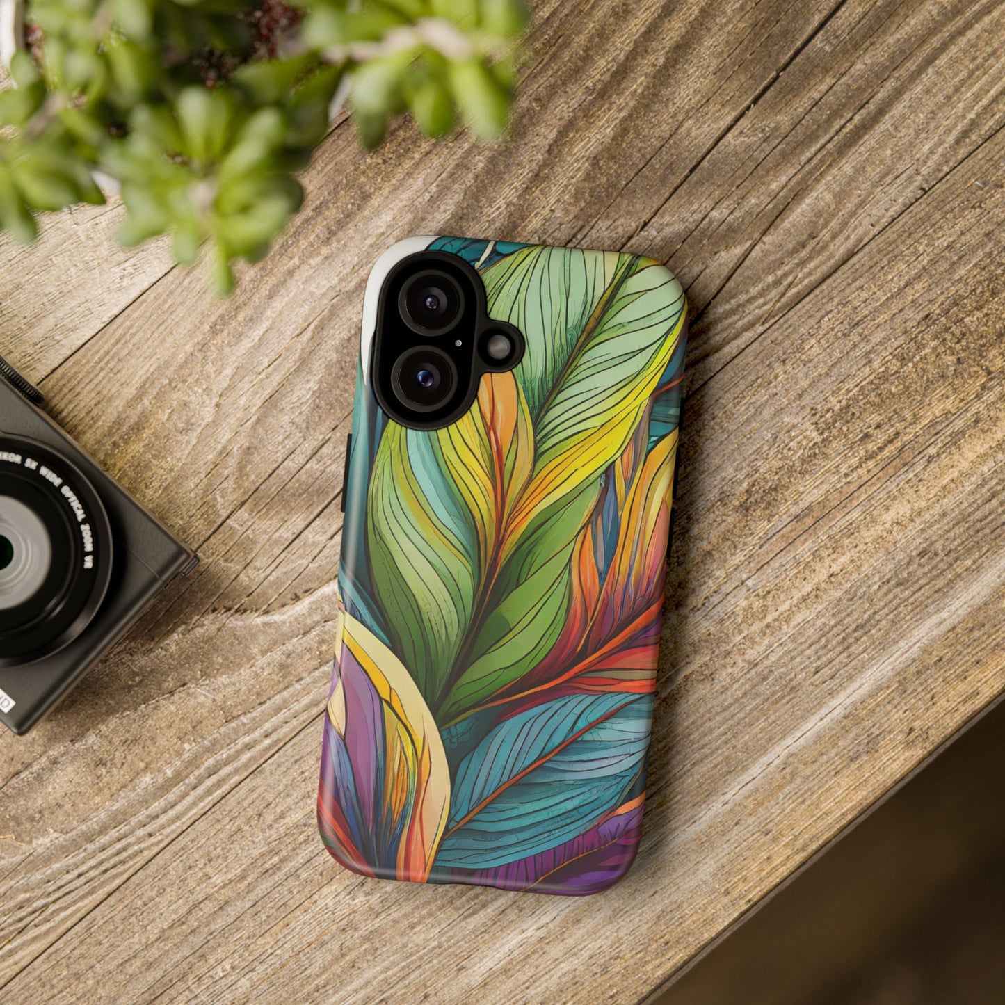 Vibrant Tropical Leaf Tough Phone Case