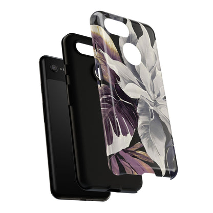 White & Plum Floral Tough Phone Case