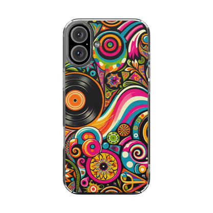 Colorful Vinyl Record Clear Phone Case