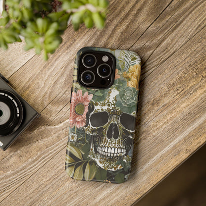 Floral Skull Tough Phone Case