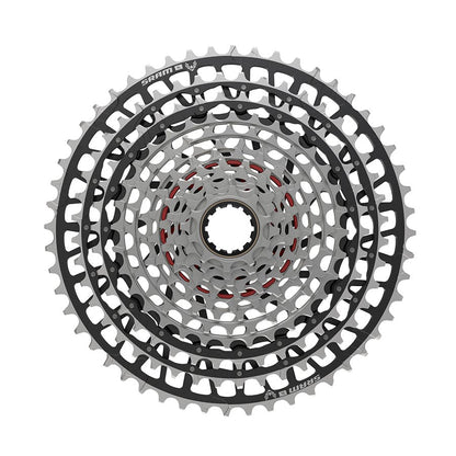 sram xs-1299 xx eagle sl t-type 12 speed: silver/black cassette 10-52t