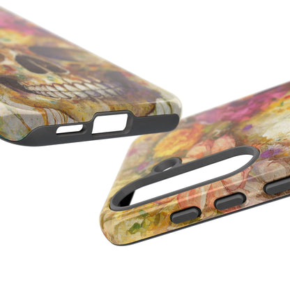Unique Floral Skull Tough Phone Case