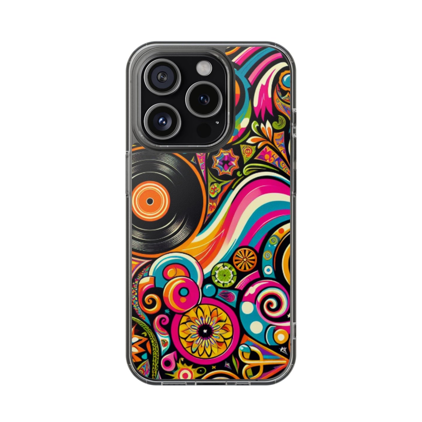 Colorful Vinyl Record Clear Phone Case