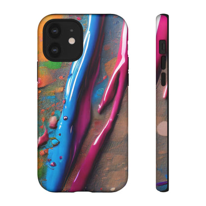 Colorful Artistic Paint Splatter Tough Phone Case