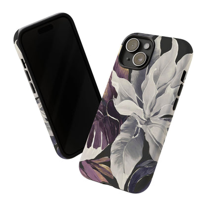 White & Plum Floral Tough Phone Case