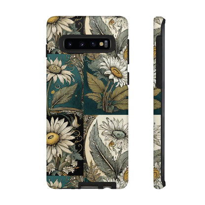 Abstract Teal Daisy Tough Phone Case
