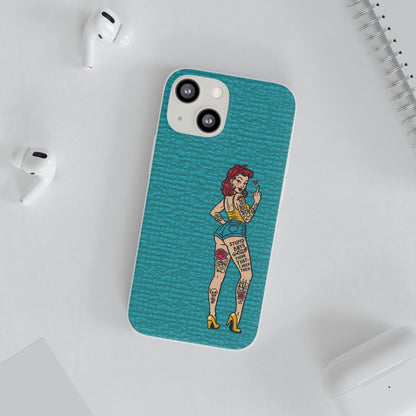 Sassy Pin-Up Stupid Boys Teal Flexi Phone Case