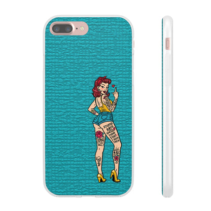 Sassy Pin-Up Stupid Boys Teal Flexi Phone Case