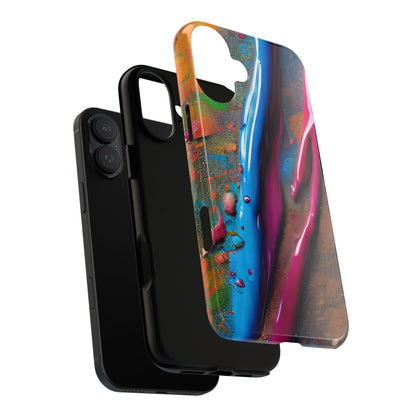 Colorful Artistic Paint Splatter Tough Phone Case