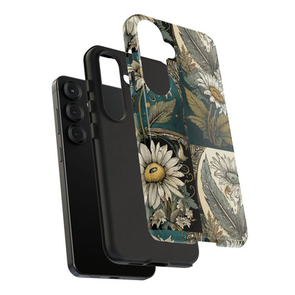 Abstract Teal Daisy Tough Phone Case
