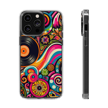 Colorful Vinyl Record Clear Phone Case