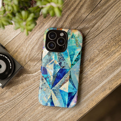 Diamond Blue Abstract Tough Phone Case